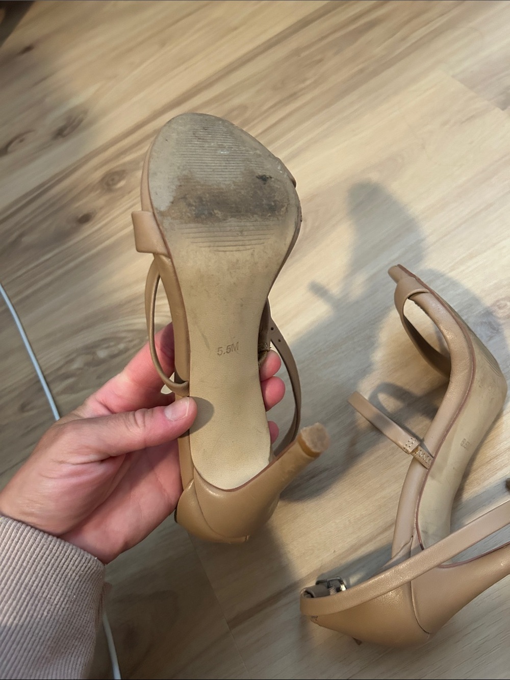 Steve Madden Nude/Tan Strappy Ankle-Tie Heels - Picture 4 of 8